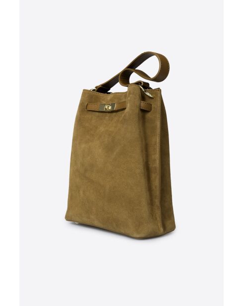 Sac en daim Terry cognac - 24x 12x 30 cm
