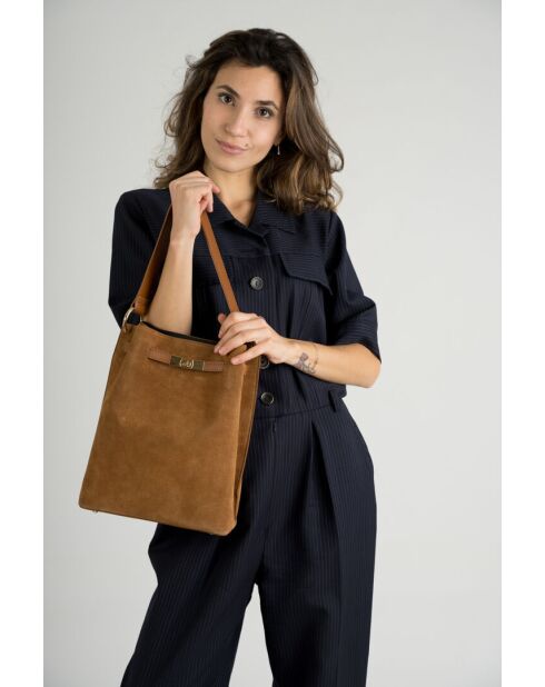 Sac en daim Terry cognac - 24x 12x 30 cm