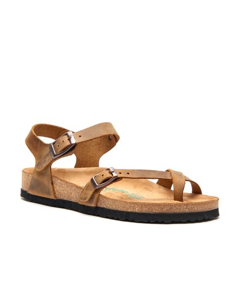 Sandales en cuir Gabriella bronzage