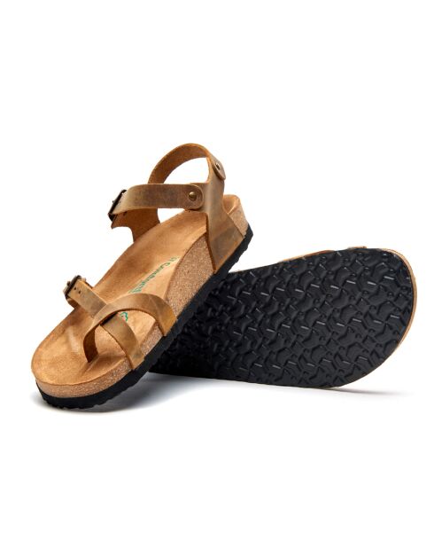 Sandales en cuir Gabriella bronzage