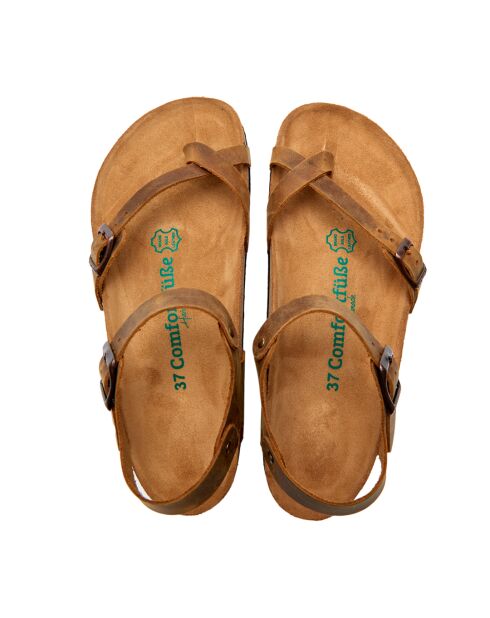 Sandales en cuir Gabriella bronzage