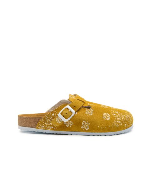 Sabots en cuir Folk Capri jaunes