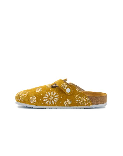 Sabots en cuir Folk Capri jaunes