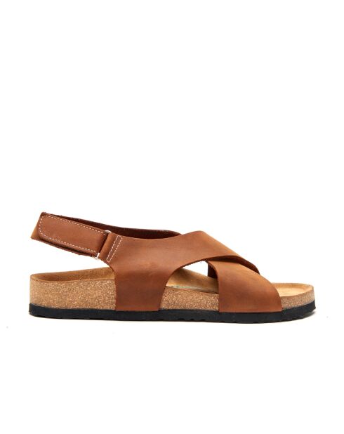 Sandales en cuir Fayette brun