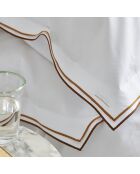 Taie d'oreiller unie en percale de coton Astor châtaigne/ocre - 64x64 cm