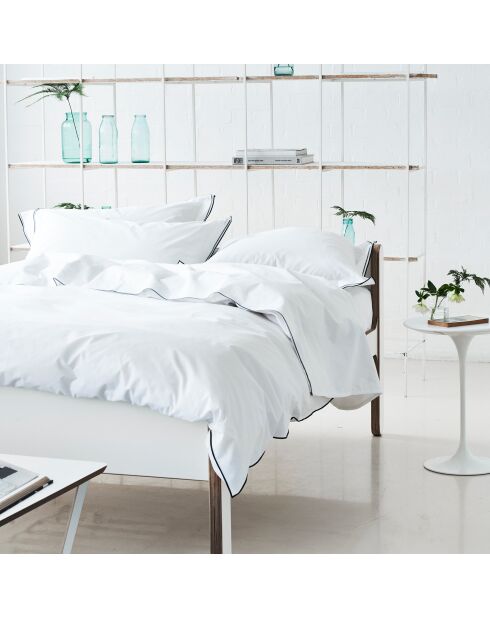 Housse de couette unie en percale de coton Astor graphite