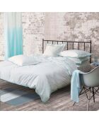 Housse de couette unie en percale de coton Astor bleu nuit/turquoise - 200x200 cm