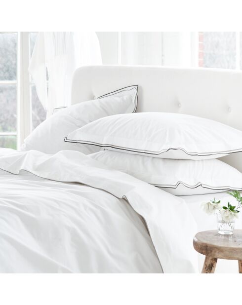 Housse de couette unie en percale de coton Astor naturel