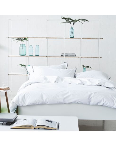 Taie d'oreiller unie en percale de coton Astor graphite - 64x64 cm