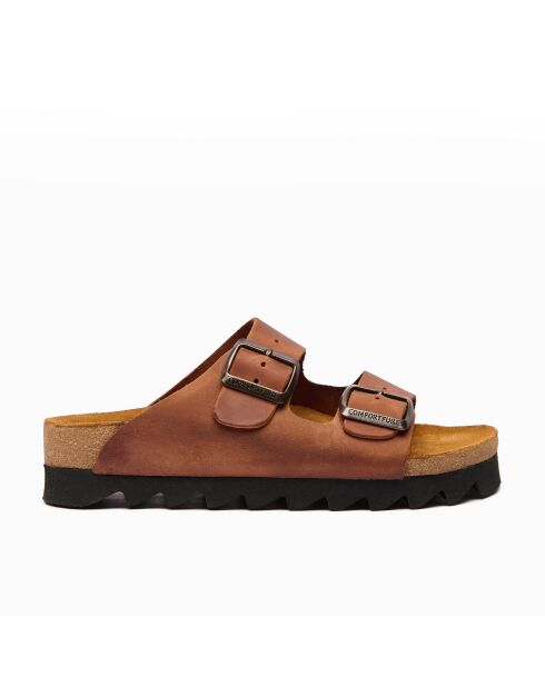 Sandales en cuir Troy brown/crazy