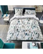 Housse de couette imprimée en percale de coton Quill grise - 260x240 cm