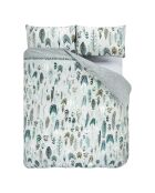 Housse de couette imprimée en percale de coton Quill grise - 260x240 cm