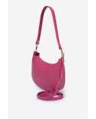 Sac en cuir Nexora fuchsia - 25x 7x 16 cm