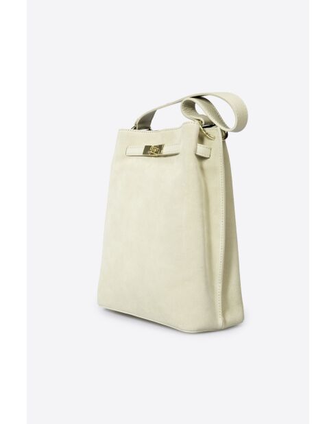 Sac en cuir Terry beige - 24x 12x 30 cm