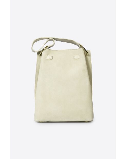 Sac en cuir Terry beige - 24x 12x 30 cm