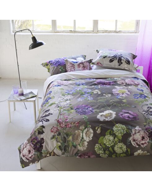 Housse de couette imprimée en percale de coton Alexandria améthyste - 140x200 cm