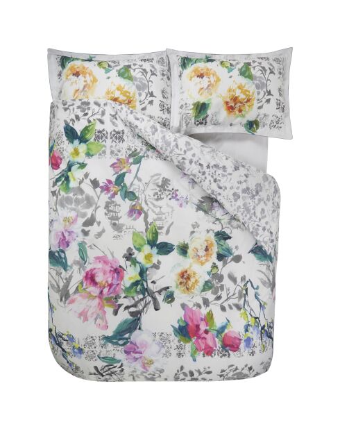 Housse de couette imprimée en percale de coton Majolica multicolore - 140x200 cm