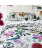 Housse de couette imprimée en percale de coton Majolica multicolore - 140x200 cm