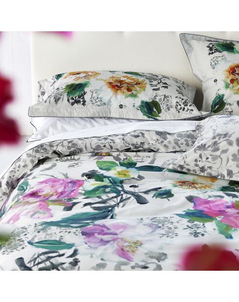 Housse de couette imprimée en percale de coton Majolica multicolore - 140x200 cm