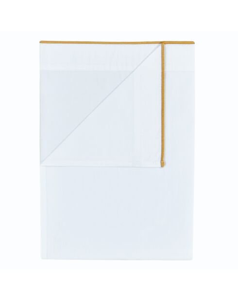 Drap plat uni en percale de coton Astor châtaigne/ocre - 240x300 cm