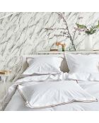 Housse de couette unie en percale de coton Astor châtaigne/ocre