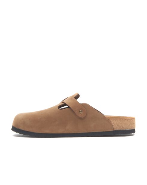 Sabots en cuir Capri sand / nubuck