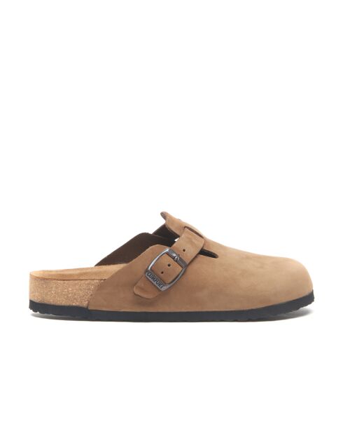 Sabots en cuir Capri sand / nubuck
