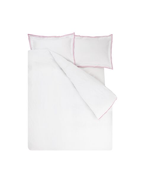 Housse de couette unie en percale de coton Astor blanche - 240x220 cm