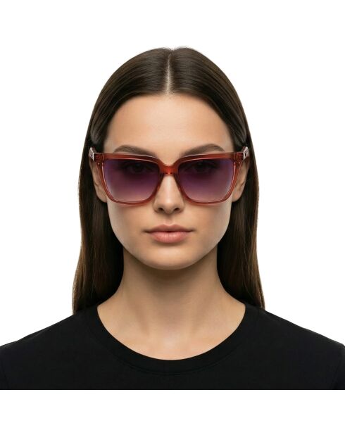 Quadratische Sonnenbrille in Burgunderrot