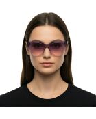 Occhiali da sole rotondi viola cristallini