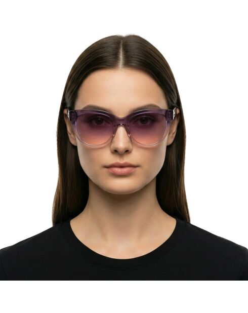 Gafas de sol redondas moradas cristalinas