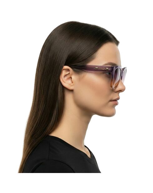 Gafas de sol redondas moradas cristalinas
