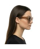 Hellbraune runde Sonnenbrille