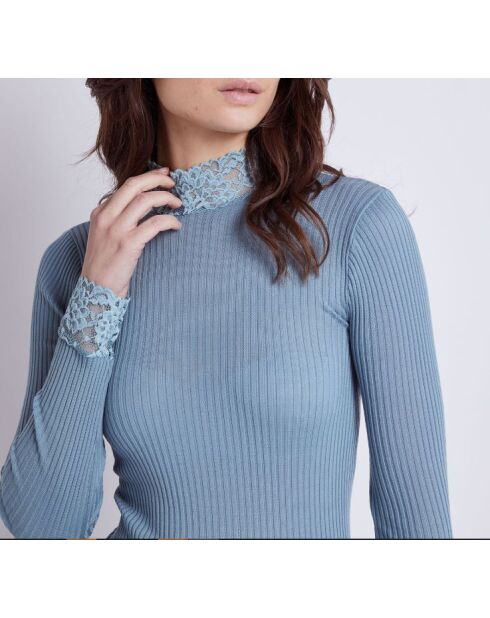 Pull en laine & soie Suzie bleu ciel
