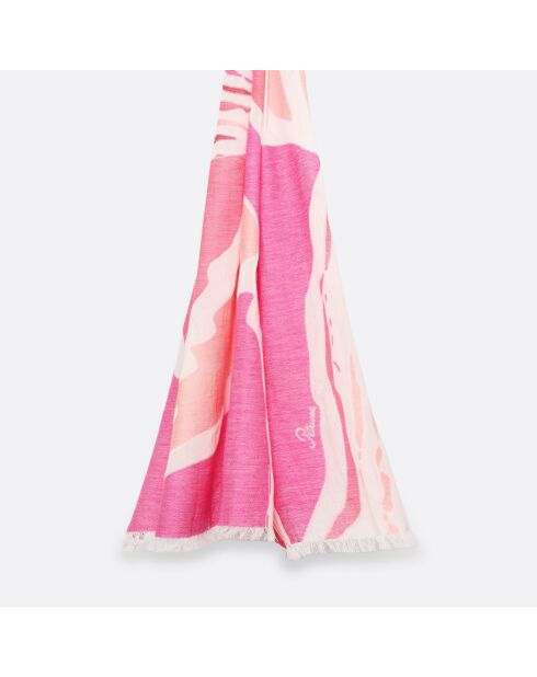 Étole en coton bio Calysto rose - 70 x 200 cm