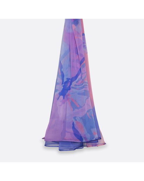 Étole en soie Ode lilas - 105 x 200 cm