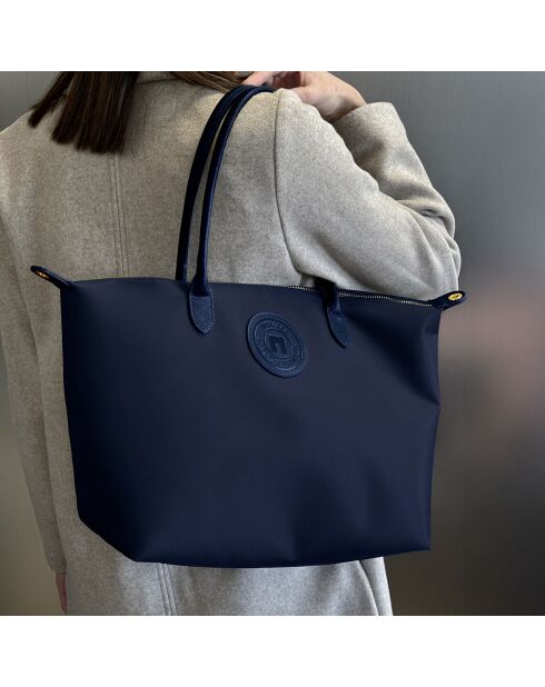 Etretat Schultertasche großes Modell marineblau - 43x25x19 cm