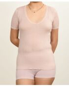 Top en Laine & Microfibre col rond rose antique