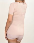 Top en Laine & Microfibre col rond rose antique