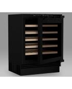 Cave à vin 48 bouteilles , compatible façade cuisine noire - 59.5X55x82 cm