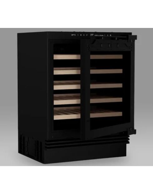 Cave à vin 48 bouteilles , compatible façade cuisine noire - 59.5X55x82 cm