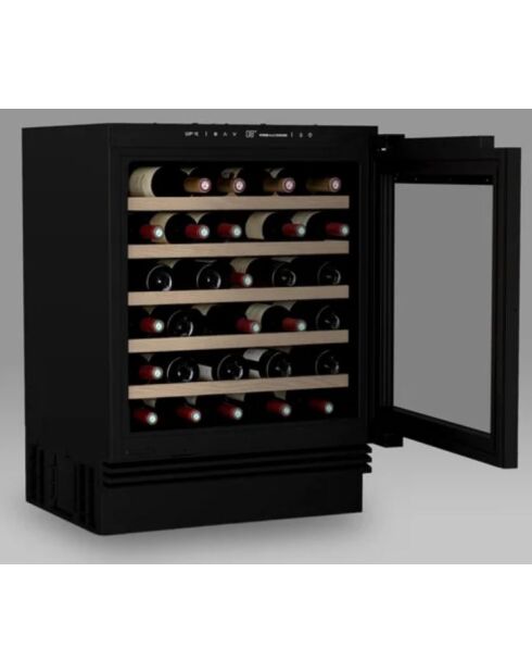 Cave à vin 48 bouteilles , compatible façade cuisine noire - 59.5X55x82 cm