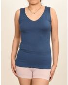 Caraco en Coton col biais satin denim