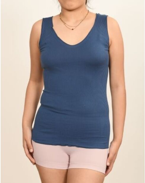 Camisola de algodón con cuello oblicuo satinado