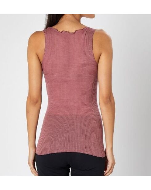 Roze tanktop van wol en zijde