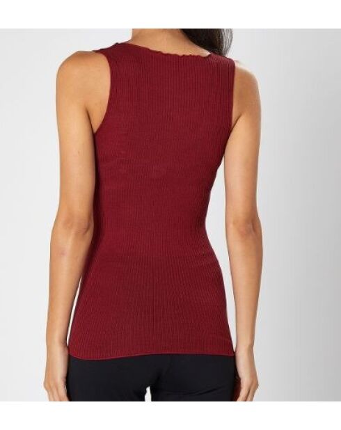 Rubinrotes Tanktop aus Wolle und Seide