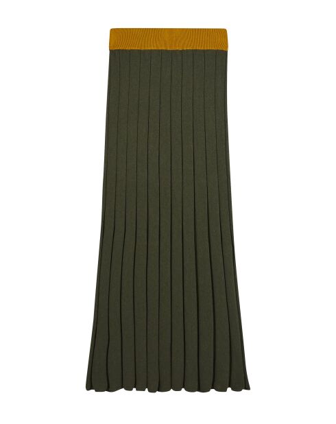 Jupe en maille plissée Zelda kaki