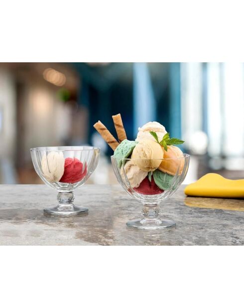 Ensemble de 2 coupes à glace en verre transparent - 280 ml