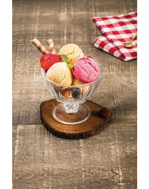 Ensemble de 2 coupes à glace en verre transparent - 280 ml
