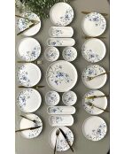 Ensemble petit-déjeuner bleu/blanc - 21 pièces